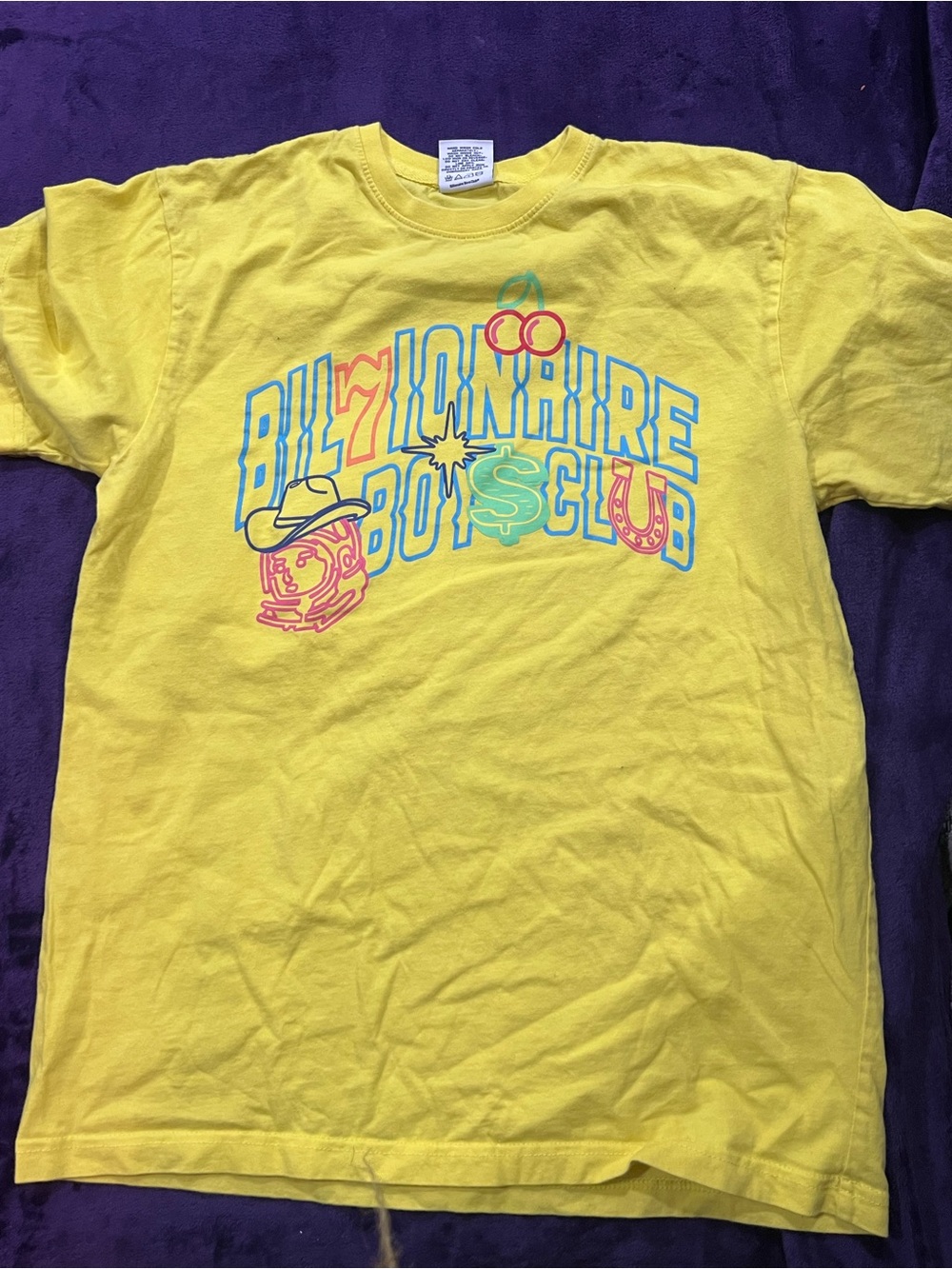 Billionaire Boys Club Bright Yellow Tee with Multicolor Logo